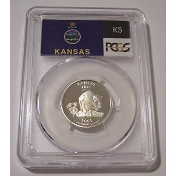 2005 S Silver Kansas State Quarter Proof PR69 DCAM PCGS Flag Label - Picture 1 of 2